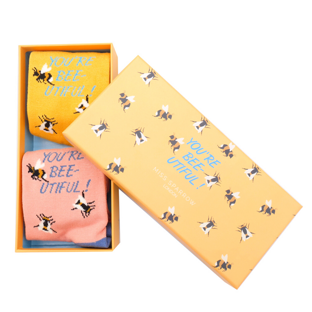 Miss Sparrow Bamboo Bee-utiful Socks Gift Box