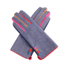 Load image into Gallery viewer, Miss Sparrow Tweed Style Navy or Black Gloves
