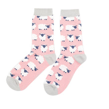 Load image into Gallery viewer, Miss Sparrow Bamboo Happy Sheep Socks Dusky Pink
