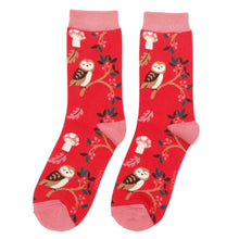 Load image into Gallery viewer, Miss Sparrow Bamboo Socks Woodland Red
