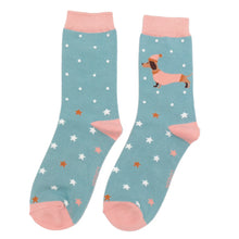 Load image into Gallery viewer, Miss Sparrow Bamboo Festive Sausage Dogs Socks
