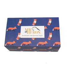 Load image into Gallery viewer, Mr Heron Foxes Bamboo Socks Box (3 Pairs)
