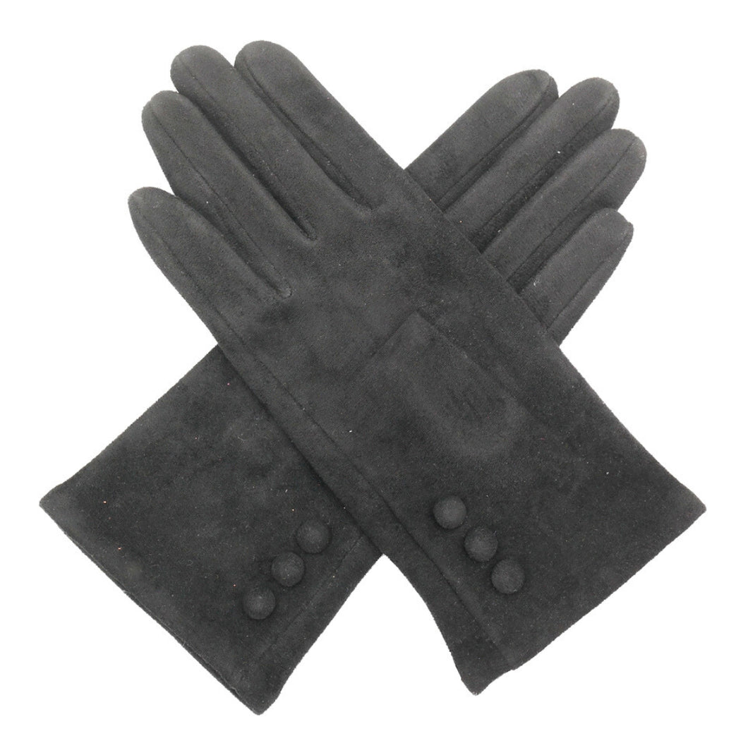 Miss Sparrow Black Suede Style Gloves