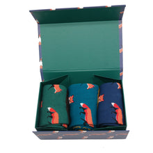 Load image into Gallery viewer, Mr Heron Foxes Bamboo Socks Box (3 Pairs)
