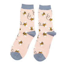 Load image into Gallery viewer, Miss Sparrow Bamboo Socks Bees Stripes

