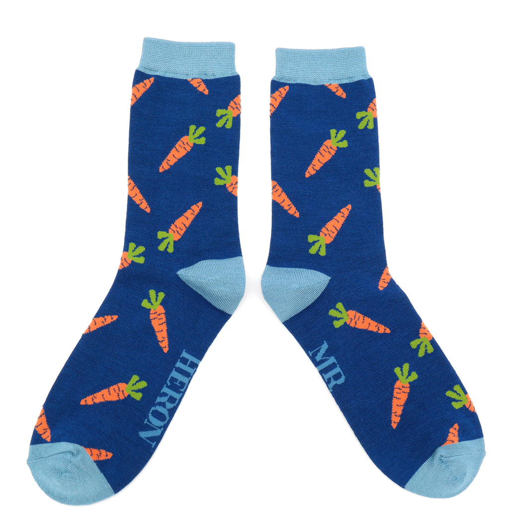 Mr Heron Men's Carrots Bamboo Socks Navy