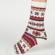 Load image into Gallery viewer, Hendry Fairisle Wool Men&#39;s Socks Cream
