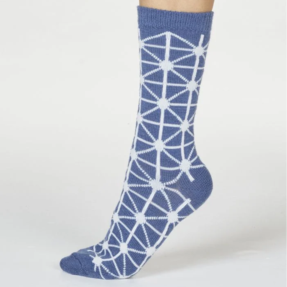 Jannie Wool Women's Socks Blue Slate