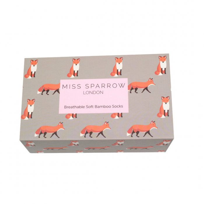 Miss Sparrow Foxes Socks Box Set of 3