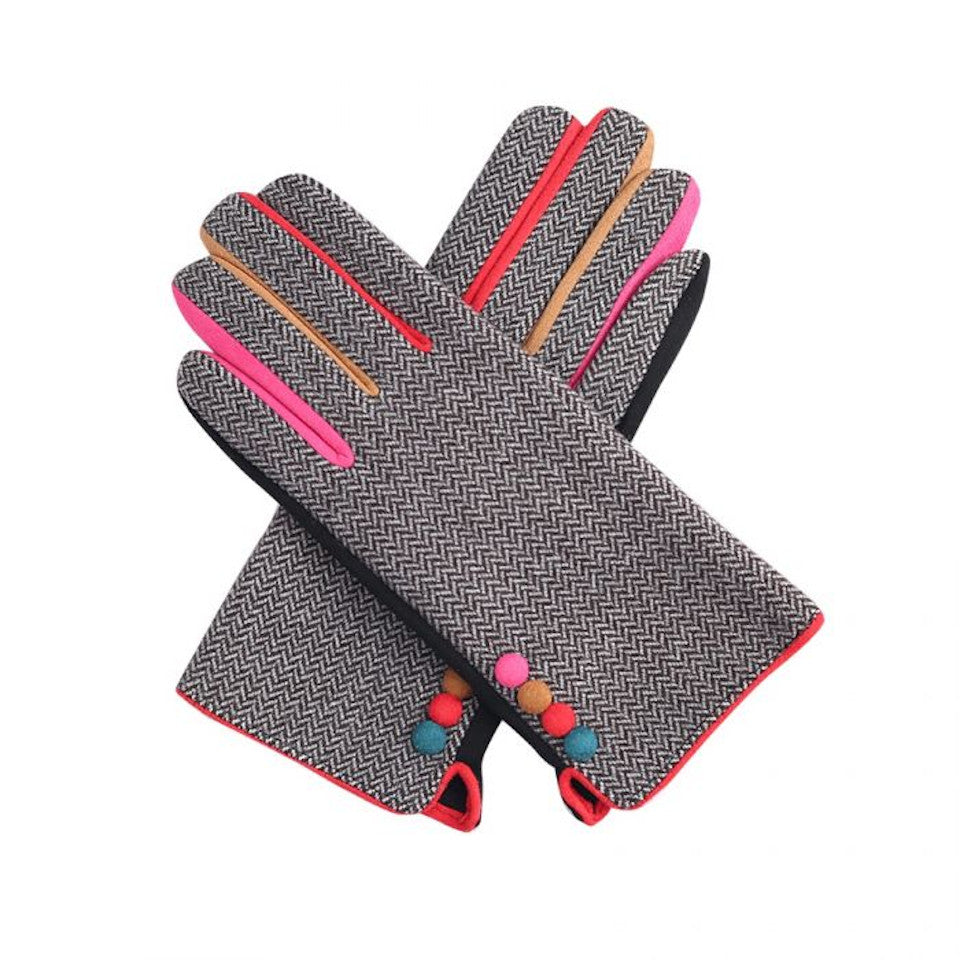 Miss Sparrow Black Tweed Style Gloves
