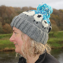 Load image into Gallery viewer, Chunky Knitted Sheep Dog Wool Bobble Hat - Fair Trade made in Nepal

