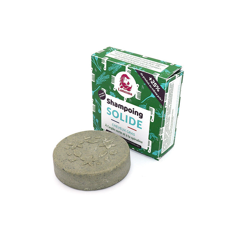 Lamazuna Solid Shampoo - Oily Hair (Green Clay & Spirulina Oil)