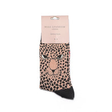 Load image into Gallery viewer, Miss Sparrow Leopards Socks Dusky Pink
