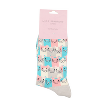 Load image into Gallery viewer, Miss Sparrow Happy Cats Bamboo Socks

