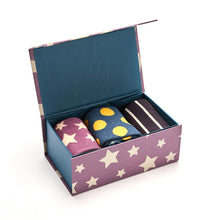 Load image into Gallery viewer, Miss Sparrow Spots Stripes Stars Socks Gift Box Set of 3
